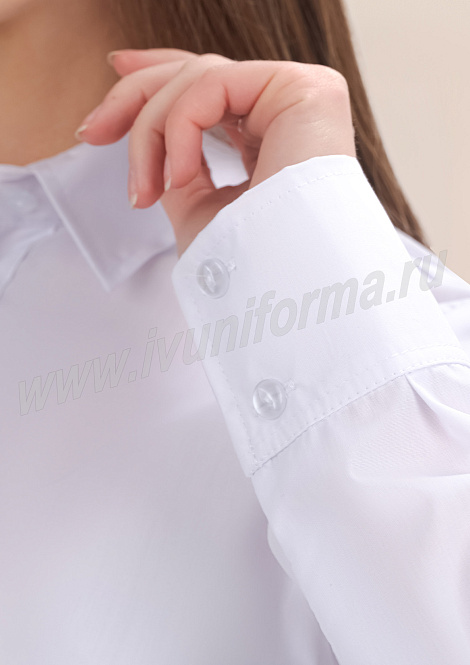 Рубашка женская белая "Ольга" (длинный рукав)